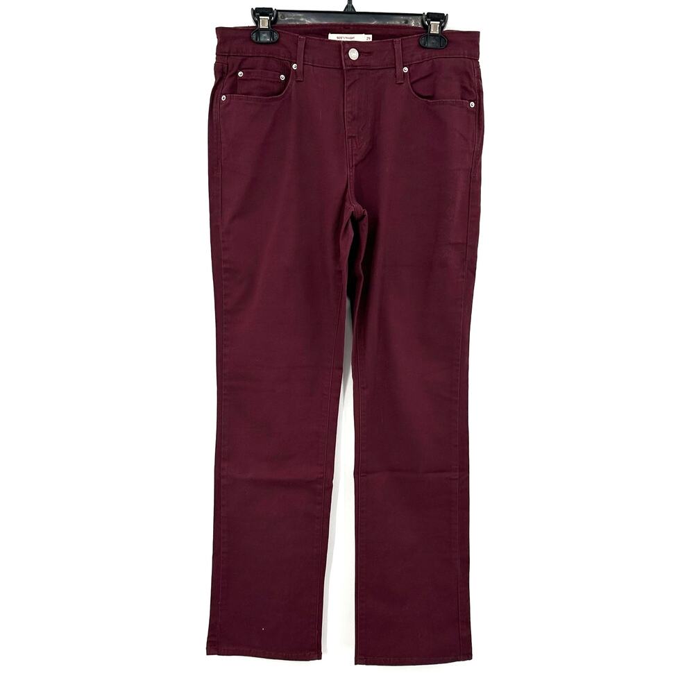 Levi's Size 29 505 Straight Leg Pants Burgundy Maroon Purple Color Five‎ Pocket